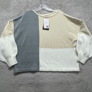 Main Strip Sweater Womens Medium Multicolor Color Block Knit Round Neck Pullover